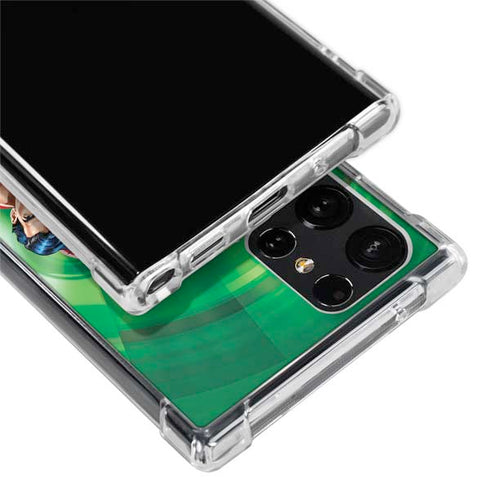 Justice League Team Power Up Green Galaxy S22 Ultra Clear Case