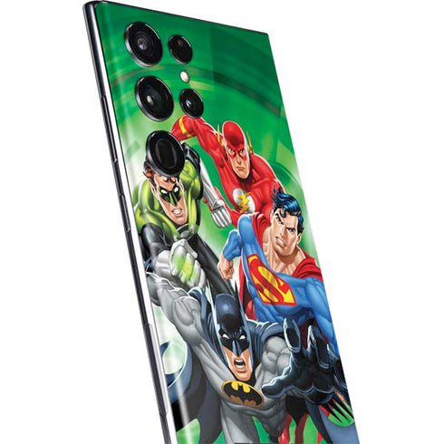 Justice League Team Power Up Green Galaxy S22 Ultra Skin
