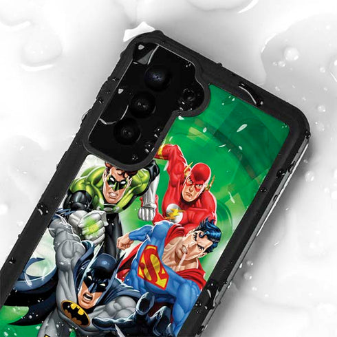 Justice League Team Power Up Green Galaxy S23 Waterproof Case