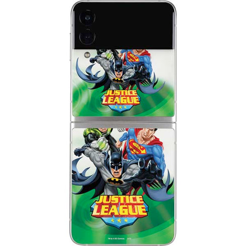 Justice League Team Power Up Green Galaxy Z Flip4 5G Skin