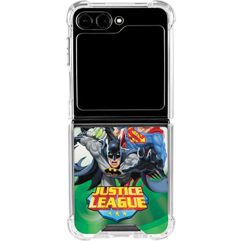Justice League Team Power Up Green Galaxy Z Flip5 5G Clear Case