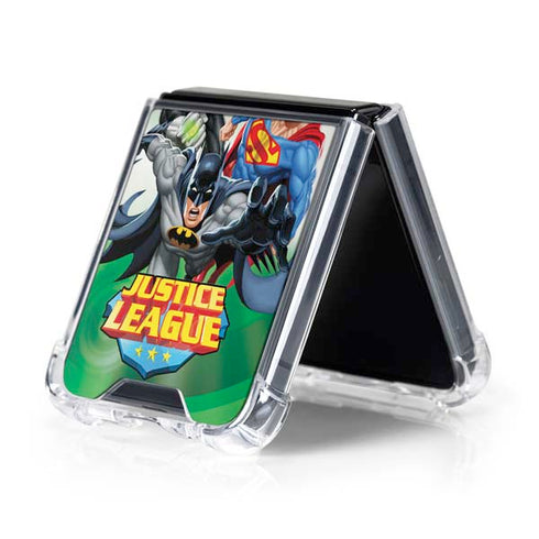 Justice League Team Power Up Green Galaxy Z Flip5 5G Clear Case