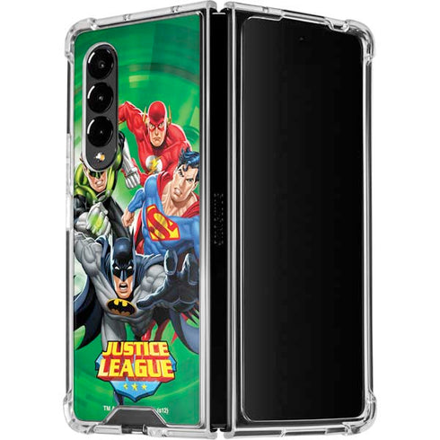 Justice League Team Power Up Green Galaxy Z Fold4 5G Clear Case