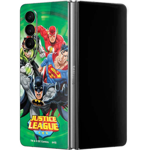 Justice League Team Power Up Green Galaxy Z Fold4 5G Skin