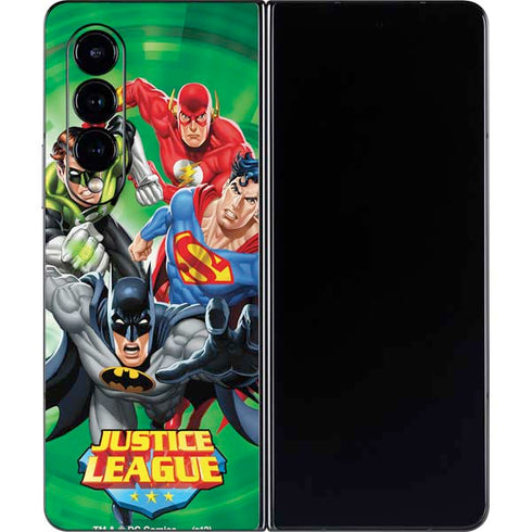 Justice League Team Power Up Green Galaxy Z Fold4 5G Skin