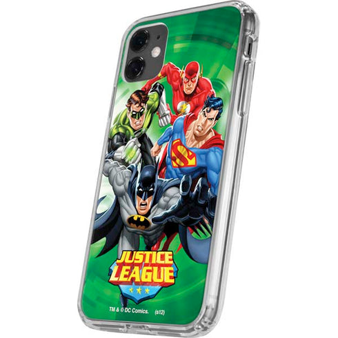 Justice League Team Power Up Green iPhone 11 Clear Case