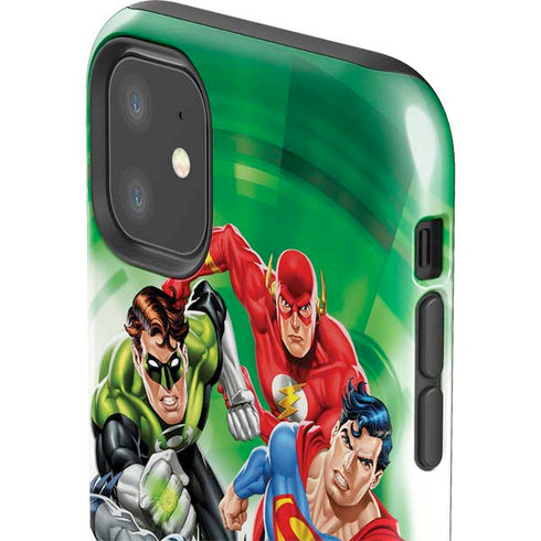 Justice League Team Power Up Green iPhone 11 Impact Case