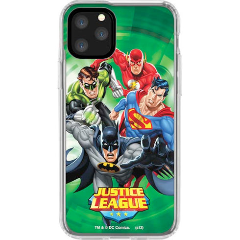 Justice League Team Power Up Green iPhone 11 Pro Clear Case