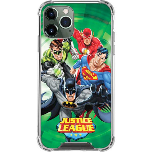 Justice League Team Power Up Green iPhone 11 Pro Max Clear Case