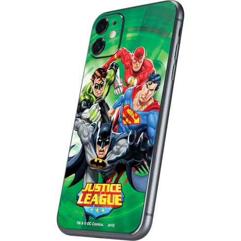 Justice League Team Power Up Green iPhone 11 Skin