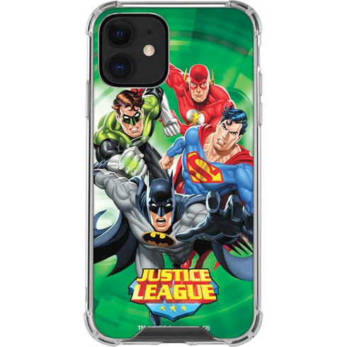 Justice League Team Power Up Green iPhone 12 Mini Clear Case