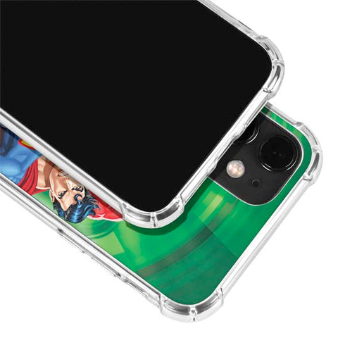 Justice League Team Power Up Green iPhone 12 Mini Clear Case