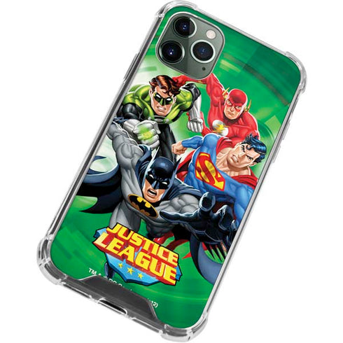 Justice League Team Power Up Green iPhone 12 Pro Clear Case