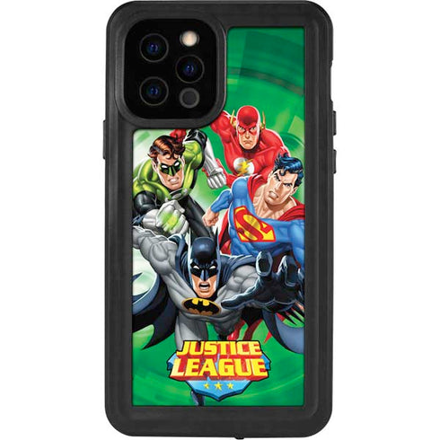 Justice League Team Power Up Green iPhone 12 Pro Waterproof Case