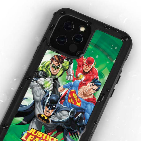 Justice League Team Power Up Green iPhone 12 Pro Waterproof Case