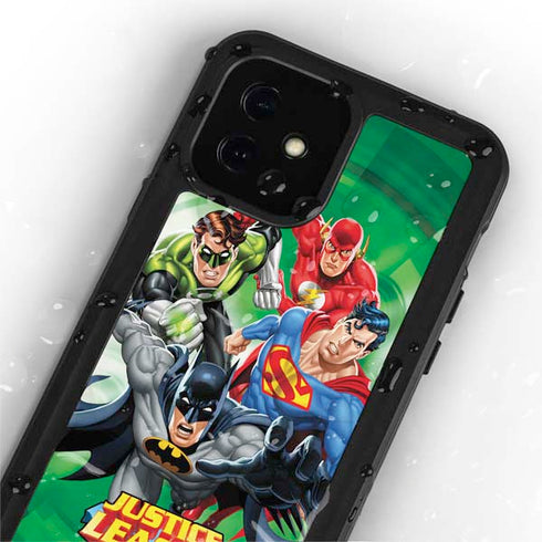 Justice League Team Power Up Green iPhone 12 Waterproof Case