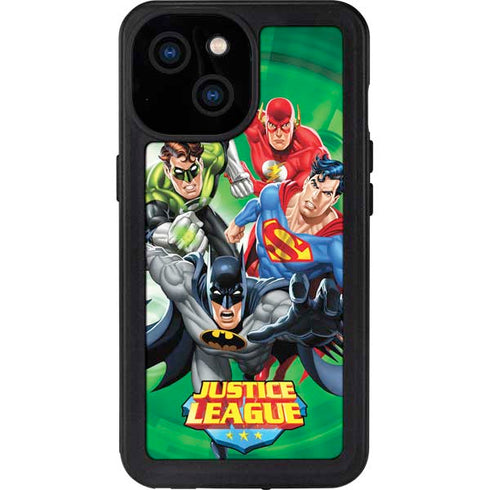 Justice League Team Power Up Green iPhone 13 Mini Waterproof Case
