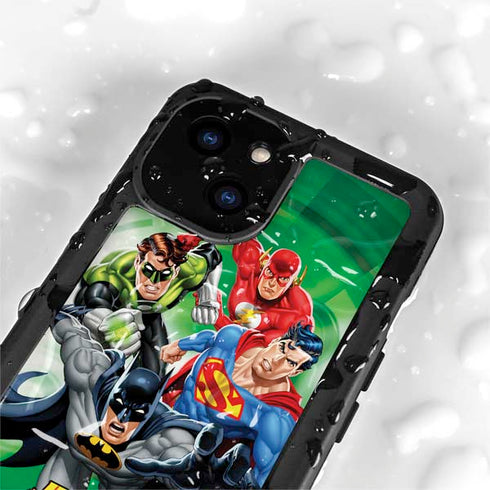 Justice League Team Power Up Green iPhone 13 Mini Waterproof Case