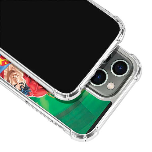Justice League Team Power Up Green iPhone 13 Pro Clear Case