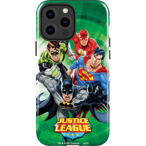 Justice League Team Power Up Green iPhone 15 Pro Max Impact Case
