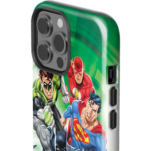 Justice League Team Power Up Green iPhone 15 Pro Max Impact Case