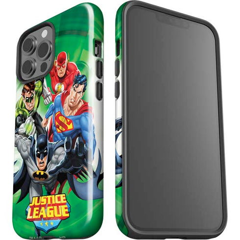 Justice League Team Power Up Green iPhone 15 Pro Max Impact Case