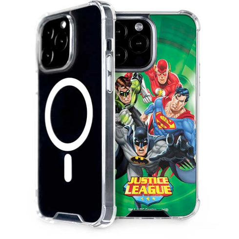Justice League Team Power Up Green iPhone 14 Pro Max MagSafe Case