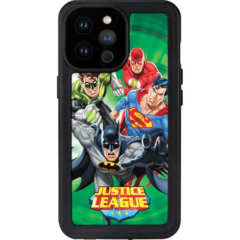 Justice League Team Power Up Green iPhone 14 Pro Max Waterproof Case