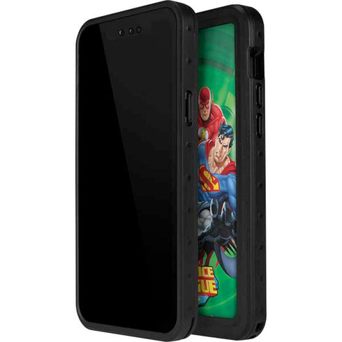 Justice League Team Power Up Green iPhone 15 Waterproof Case
