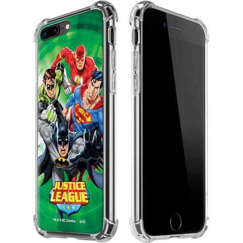 Justice League Team Power Up Green iPhone 7/8 Plus Clear Case