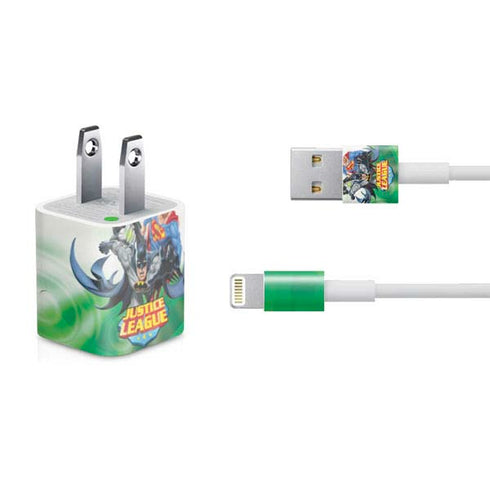 Justice League Team Power Up Green iPhone Charger (5W USB) Skin