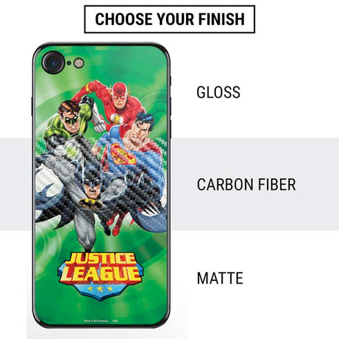 Justice League Team Power Up Green iPhone SE (2nd & 3rd Gen) Skin