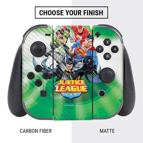 Justice League Team Power Up Green Nintendo Switch Bundle Skin