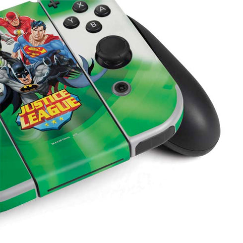 Justice League Team Power Up Green Nintendo Switch OLED (2021) Skin