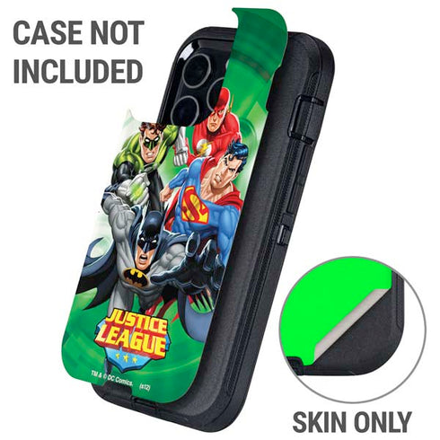 Justice League Team Power Up Green Otterbox Defender iPhone Skin