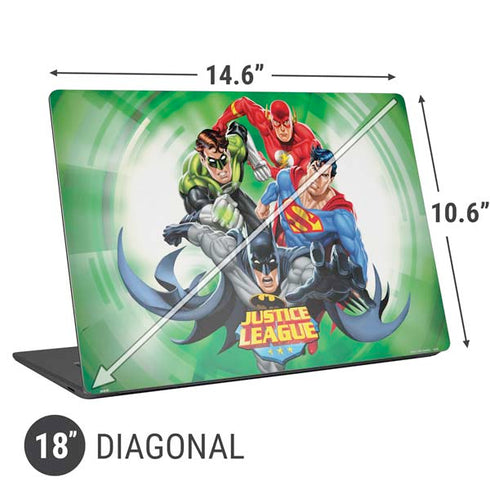 Justice League Team Power Up Green Universal Laptop 18in (14.6 x 10.6in) Skin