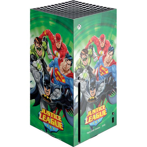 Justice League Team Power Up Green Xbox Series X Console Skin
