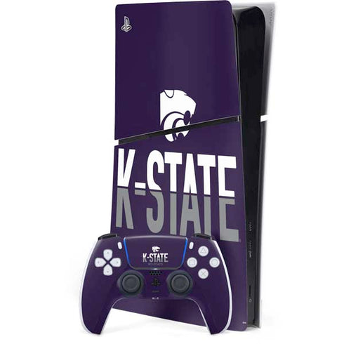 Kansas State University K-State Wildcats Gradient PS5 Slim Digital Edition Bundle Skin