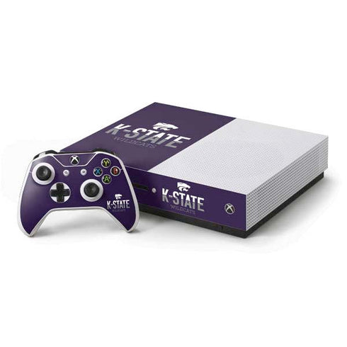 Kansas State University K-State Wildcats Gradient Xbox One S Console and Controller Bundle Skin