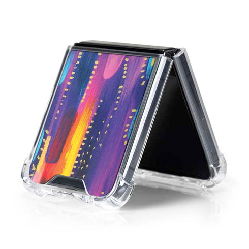 Kaleidoscope Brush Stroke by Etta Vee Galaxy Z Flip5 5G Clear Case