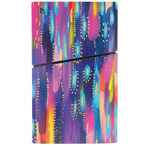 Kaleidoscope Brush Stroke by Etta Vee PS5 Slim Disk Bundle Skin