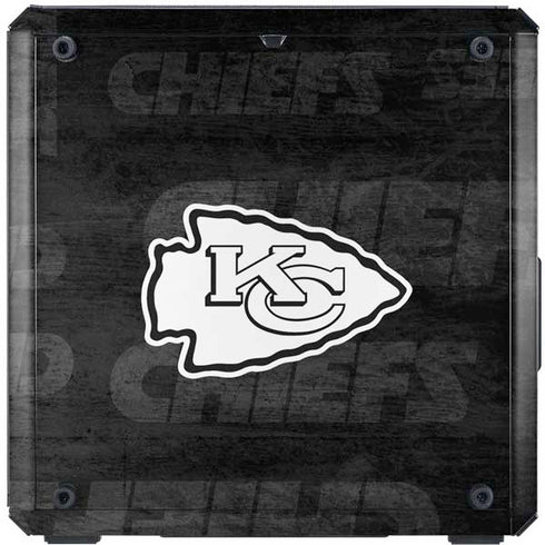 NFL Kansas City Chiefs Black & White Cooler Master MasterBox Q300L Mini Tower Skin