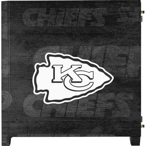 NFL Kansas City Chiefs Black & White Corsair 4000D Tempered Glass Mid-Tower ATX Case Skin