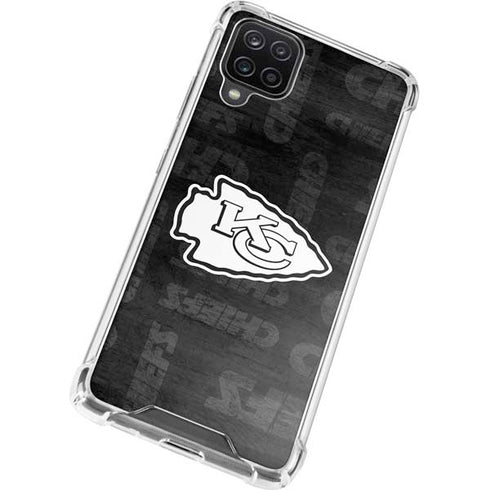 NFL Kansas City Chiefs Black & White Galaxy A12 Clear Case