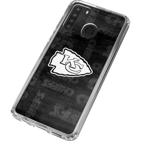 NFL Kansas City Chiefs Black & White Galaxy A21 Clear Case