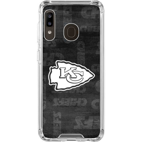 NFL Kansas City Chiefs Black & White Galaxy A30 Clear Case
