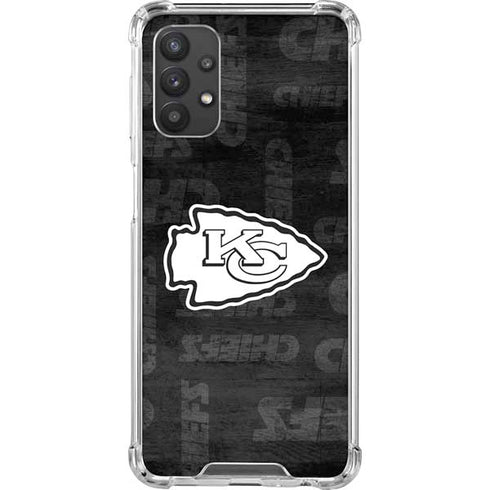 NFL Kansas City Chiefs Black & White Galaxy A32 5G Clear Case