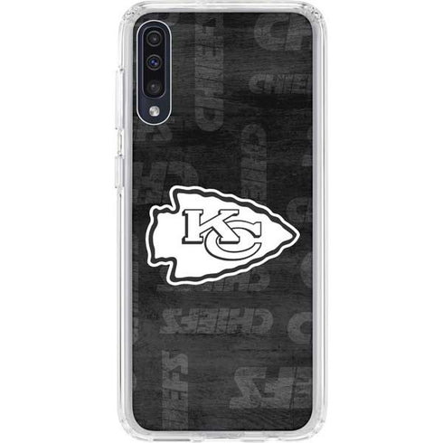 NFL Kansas City Chiefs Black & White Galaxy A50 Clear Case