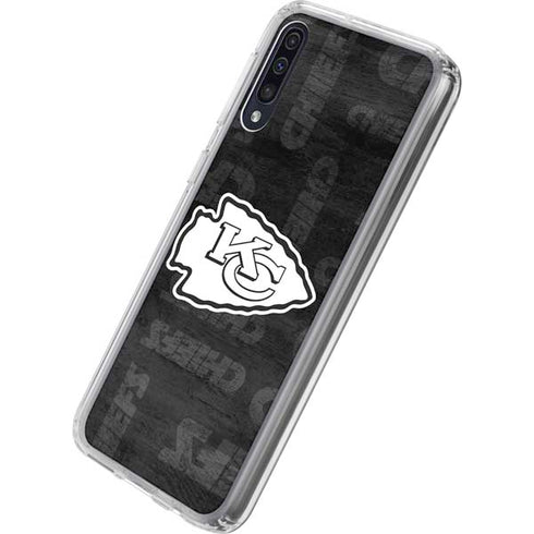 NFL Kansas City Chiefs Black & White Galaxy A50 Clear Case