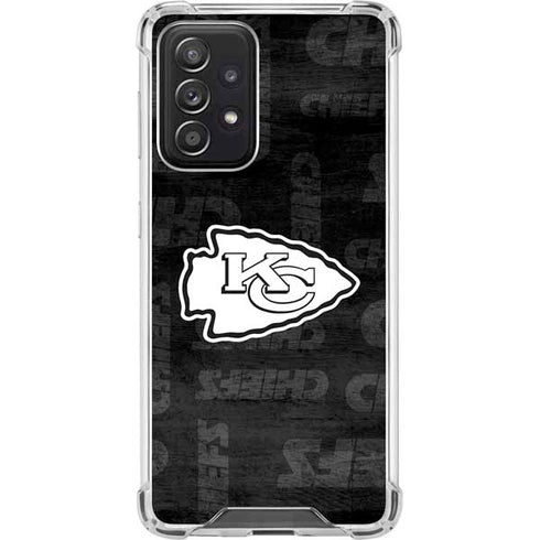 NFL Kansas City Chiefs Black & White Galaxy A52 5G Clear Case
